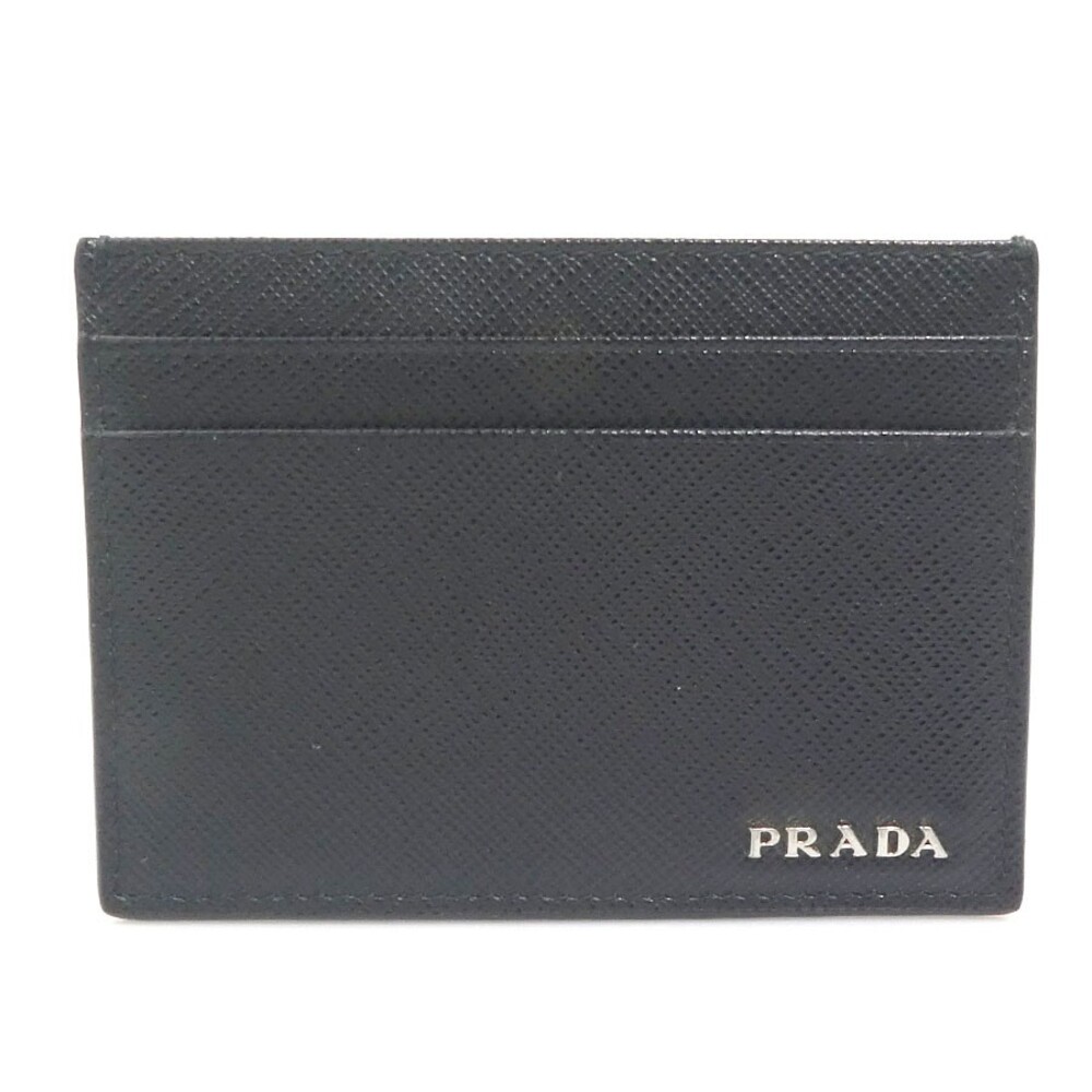 Auth Prada Card Case Holder Black #322518P16B